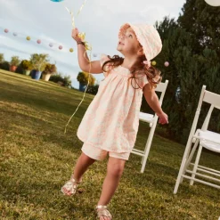 Ensemble 2 pièces débardeur + short en broderie anglaise pour bébé fille