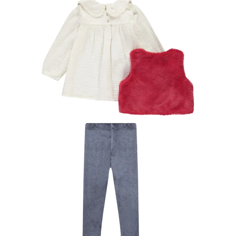 Ensemble 3 pièces de fête pour bébé fille