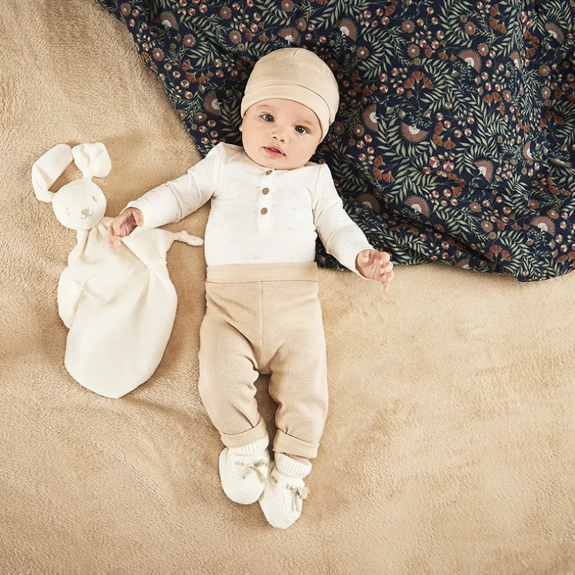 Ensemble 3 pièces en jersey et nid d'abeille pour bébé