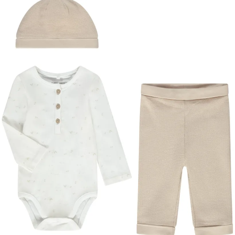 Ensemble 3 pièces en jersey et nid d'abeille pour bébé
