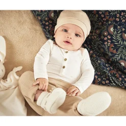 Ensemble 3 pièces en jersey et nid d'abeille pour bébé
