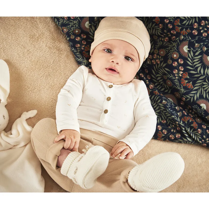 Ensemble 3 pièces en jersey et nid d'abeille pour bébé