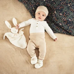 Ensemble 3 pièces en jersey et nid d'abeille pour bébé