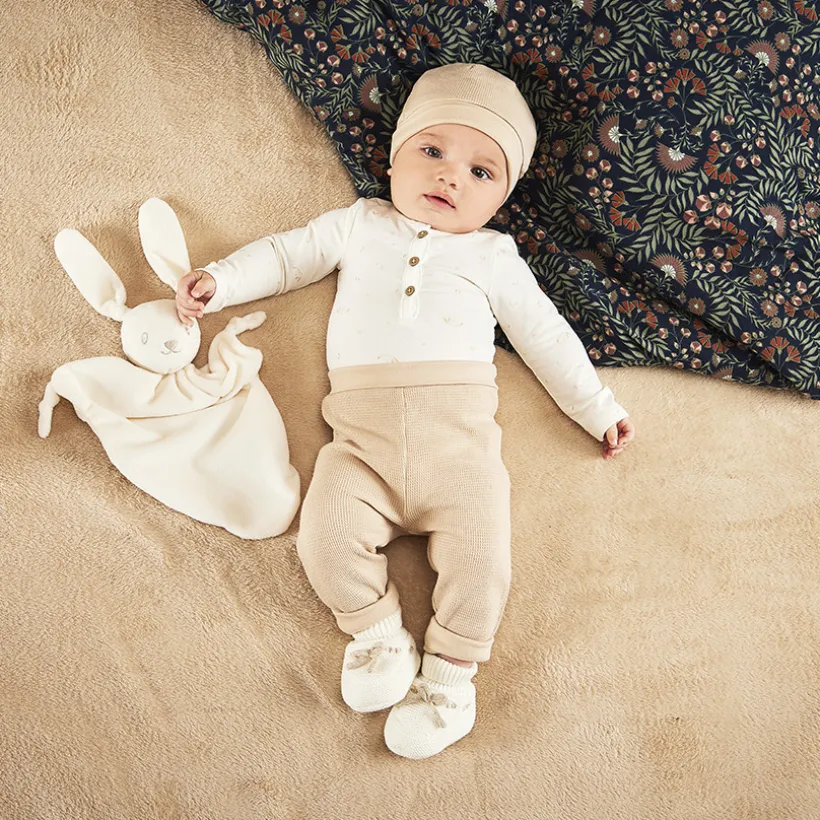 Ensemble 3 pièces en jersey et nid d'abeille pour bébé