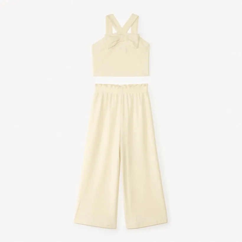 Ensemble 2 pièces en maille effet froissé pour fille