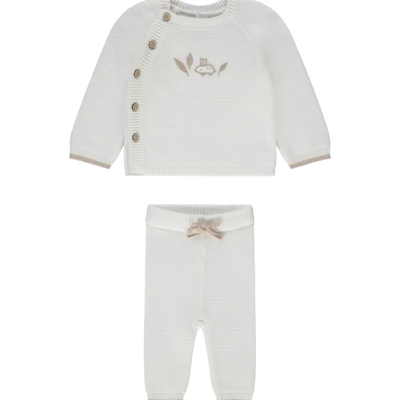 Ensemble 2 pièces en tricot point mousse pour bébé