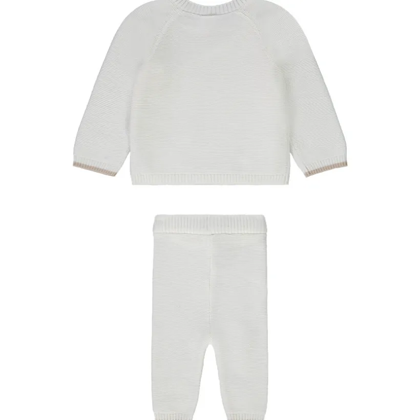 Ensemble 2 pièces en tricot point mousse pour bébé