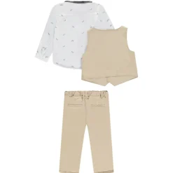 Ensemble 3 pièces imprimé voitures + nœud pour bébé garçon