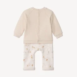 Ensemble 2 pièces molleton motifs éléphants pour bébé