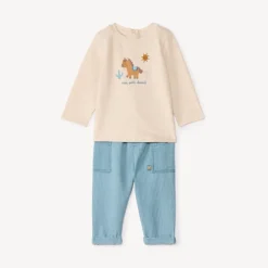 Ensemble 2 pièces motif cheval pour bébé garçon