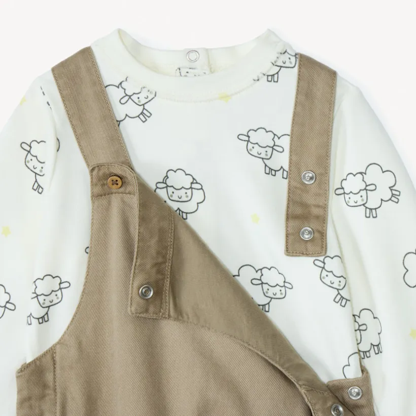 Ensemble 2 pièces motif moutons pour bébé garçon