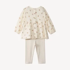 Ensemble 2 pièces motif oursons pour bébé fille