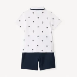 Ensemble 2 pièces polo manches courtes + short imprimé palmiers pour bébé garçon