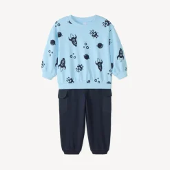 Ensemble 2 pièces pull + jogging imprimé robot pour bébé garçon