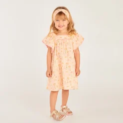 Ensemble 2 pièces robe + bandeau imprimé fantaisie pour bébé fille