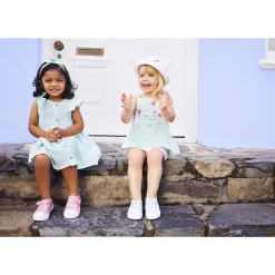 Ensemble 3 pièces robe + bloomer + bandeau à pois pour bébé fille