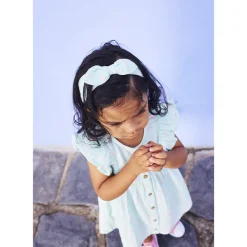 Ensemble 3 pièces robe + bloomer + bandeau à pois pour bébé fille
