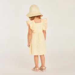 Ensemble 2 pièces robe + charlotte imprimé fleuri pour bébé fille