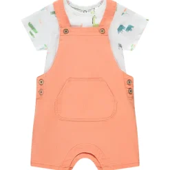 Ensemble 2 pièces salopette courte + t-shirt imprimé pour bébé garçon
