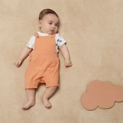 Ensemble 2 pièces salopette courte + t-shirt imprimé pour bébé garçon