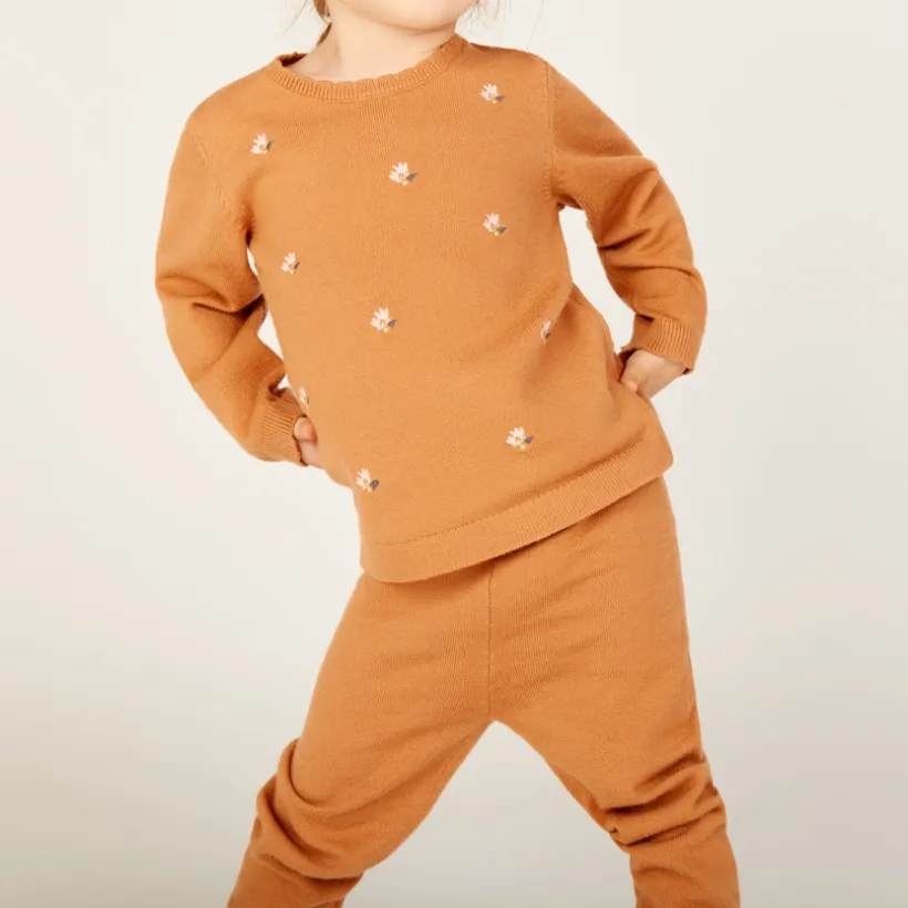 Ensemble 2 pièces total look en tricot pour bébé fille