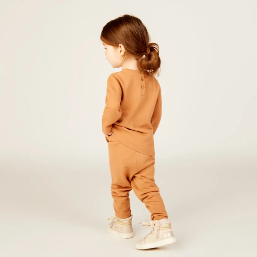 Ensemble 2 pièces total look en tricot pour bébé fille