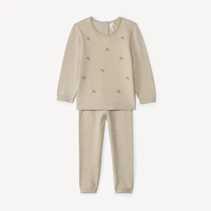 Ensemble 2 pièces total look en tricot pour bébé fille