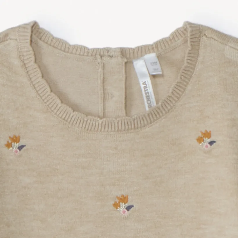 Ensemble 2 pièces total look en tricot pour bébé fille