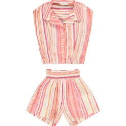 Ensemble 2 pièces total look rayé pour fille