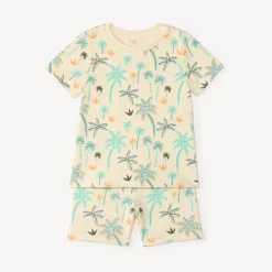 Ensemble 2 pièces t-shirt + bermuda en éponge imprimé fantaisie pour bébé garçon