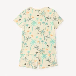 Ensemble 2 pièces t-shirt + bermuda en éponge imprimé fantaisie pour bébé garçon