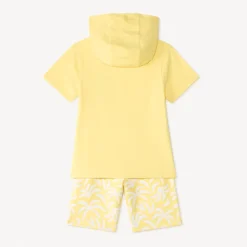 Ensemble 2 pièces t-shirt à capuche + short imprimé fantaisie pour garçon