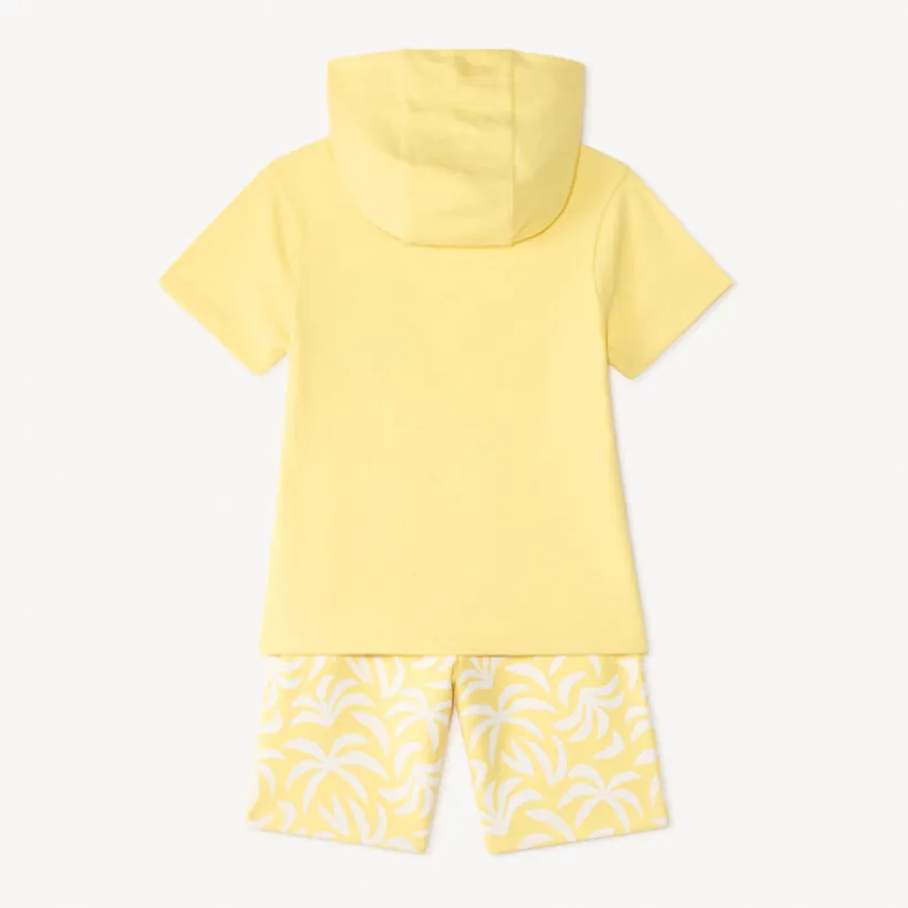 Ensemble 2 pièces t-shirt à capuche + short imprimé fantaisie pour garçon