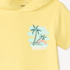Ensemble 2 pièces t-shirt à capuche + short imprimé fantaisie pour garçon