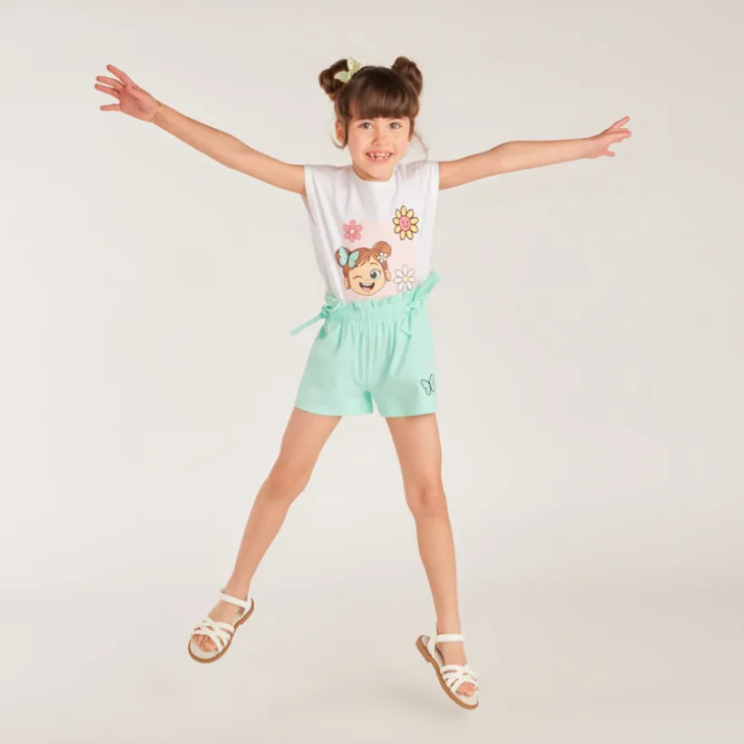 Ensemble 2 pièces t-shirt + short Bilie Boo pour fille