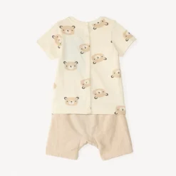 Ensemble 2 pièces t-shirt + short motifs oursons pour bébé garçon