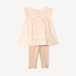 Ensemble 2 pièces tunique + caleçon bucolique pour bébé fille