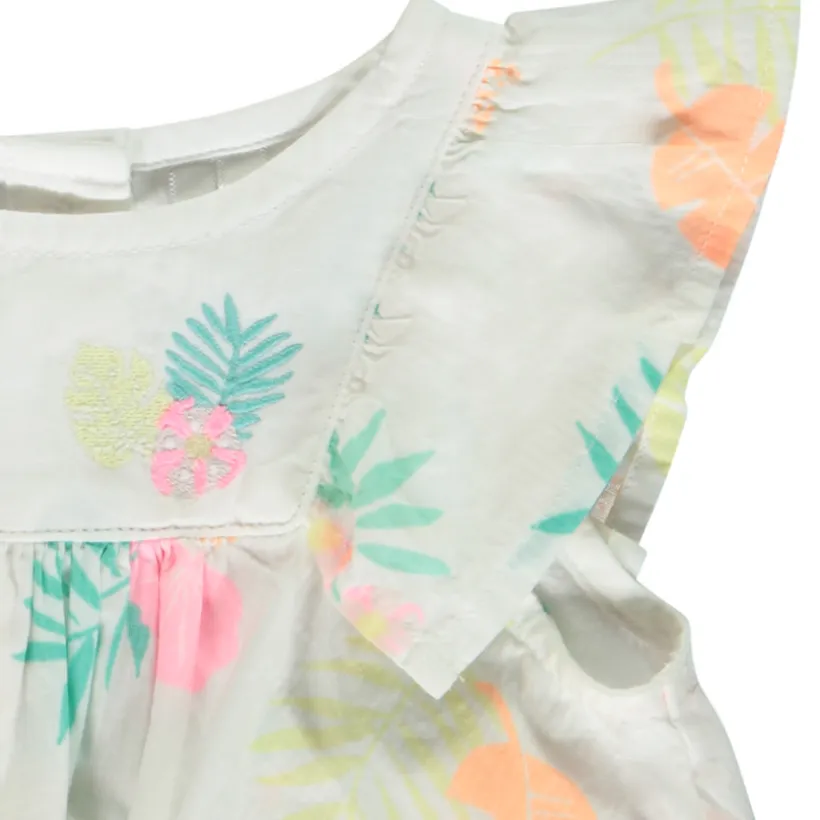 Ensemble 2 pièces tunique imprimée + bloomer rayé pour bébé fille