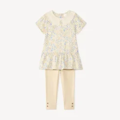Ensemble 2 pièces tunique + legging fleuris pour bébé fille