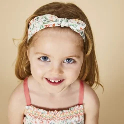 Ensemble robe + bandeau imprimé végétal pour bébé fille
