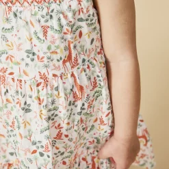 Ensemble robe + bandeau imprimé végétal pour bébé fille