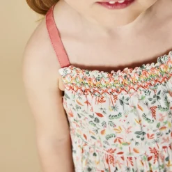 Ensemble robe + bandeau imprimé végétal pour bébé fille
