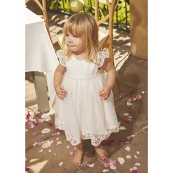 Ensemble robe de cérémonie en tulle brodé + bloomer pour bébé fille