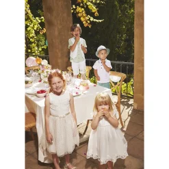 Ensemble robe de cérémonie en tulle brodé + bloomer pour bébé fille