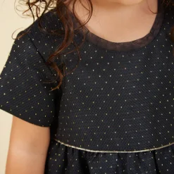 Ensemble robe de fête en jacquard + bandeau pour bébé fille