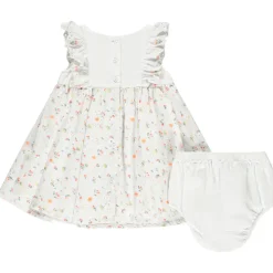 Ensemble robe à fleurs volantée + bloomer pour bébé fille