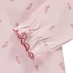 Ensemble robe salopette uni rose + t-shirt fantaisie pour bébé fille