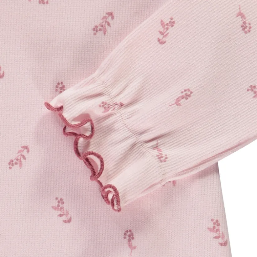 Ensemble robe salopette uni rose + t-shirt fantaisie pour bébé fille