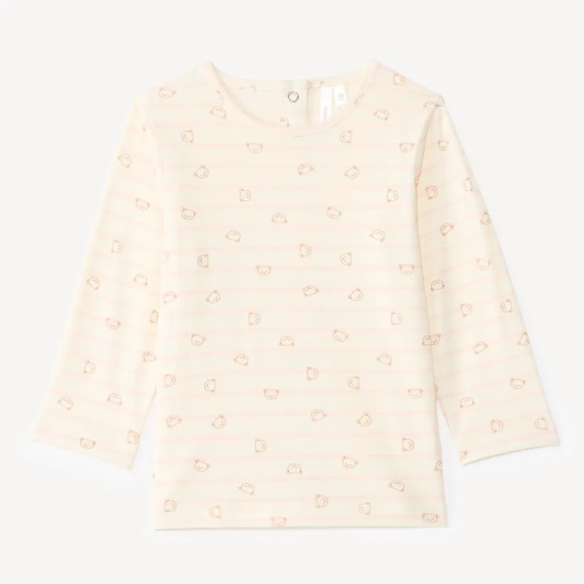 Ensemble salopette et t-shirt manches longues motifs ourson pour bébé fille
