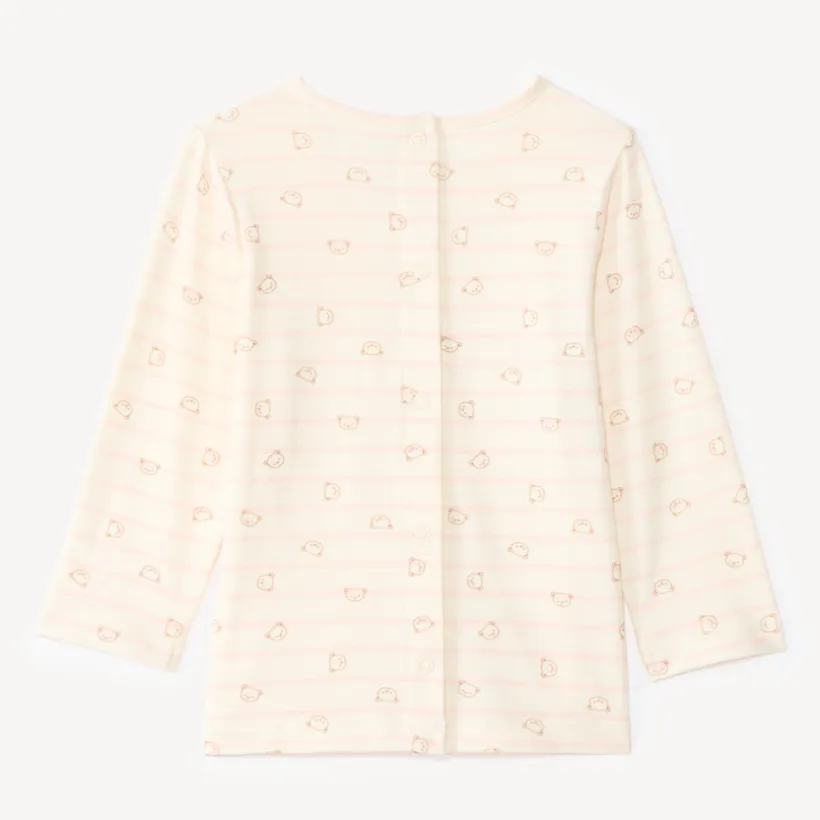 Ensemble salopette et t-shirt manches longues motifs ourson pour bébé fille